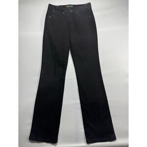 Aura by Wrangler Women's Regular Rise Straight Black Denim Jeans - 4R (29x33.5)